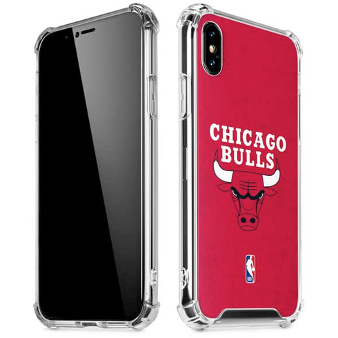 NBA Chicago Bulls Red Distressed iPhone X/XS Clear Case