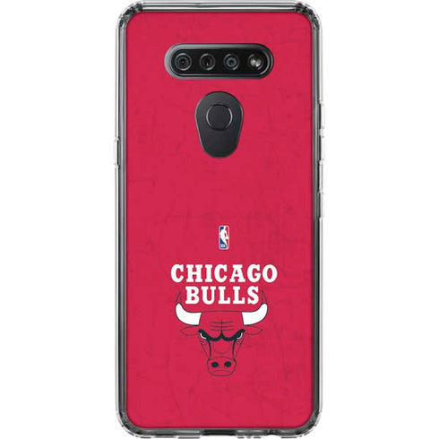 NBA Chicago Bulls Red Distressed LG K51/Q51 Clear Case