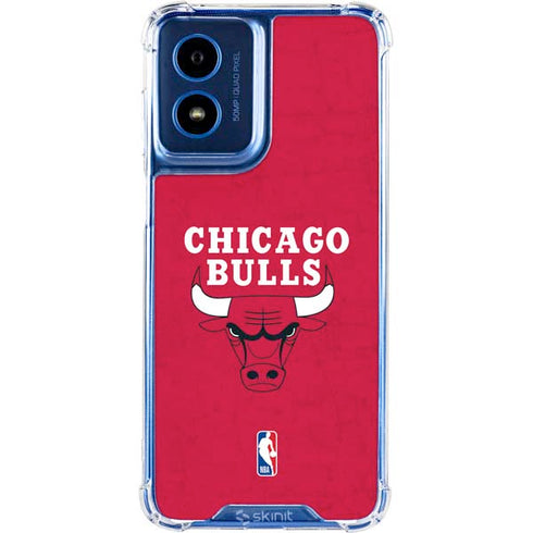 NBA Chicago Bulls Red Distressed Moto G Play 4G (2024) Clear Case