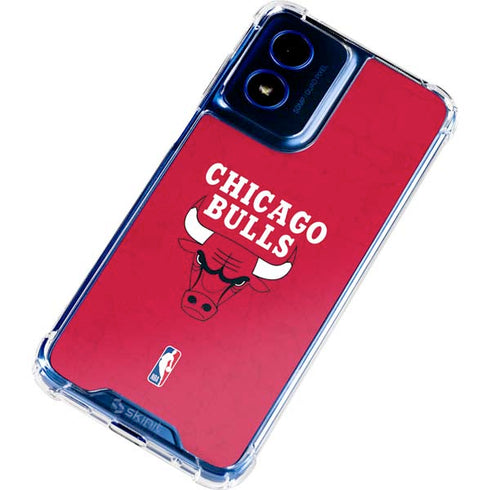 NBA Chicago Bulls Red Distressed Moto G Play 4G (2024) Clear Case