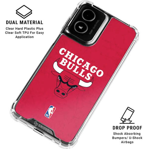 NBA Chicago Bulls Red Distressed Moto G Power 5G (2024) Clear Case
