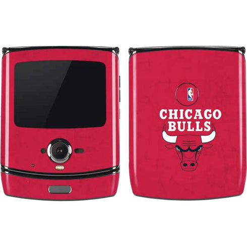 NBA Chicago Bulls Red Distressed Motorola RAZR Skin