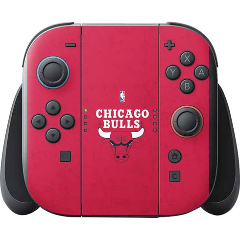 NBA Chicago Bulls Red Distressed Nintendo Switch 2 (2025) with Joy-Con Skin