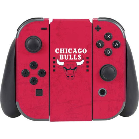 NBA Chicago Bulls Red Distressed Nintendo Switch (2017-2021) Joy-Con Controller Skin