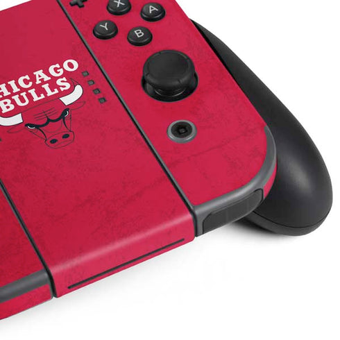 NBA Chicago Bulls Red Distressed Nintendo Switch (2017-2021) Joy-Con Controller Skin