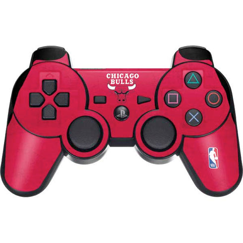 NBA Chicago Bulls Red Distressed PS3 Dual Shock wireless controller Skin