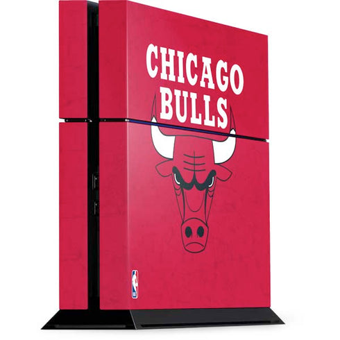NBA Chicago Bulls Red Distressed PS4 Console Skin