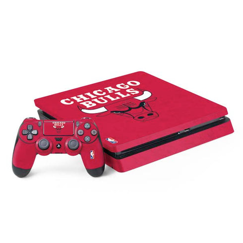 NBA Chicago Bulls Red Distressed PS4 Slim Bundle Skin