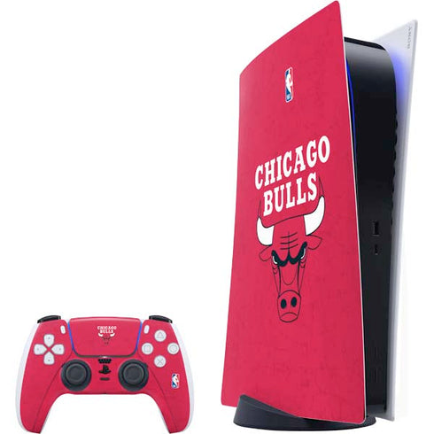 NBA Chicago Bulls Red Distressed PlayStation PS5 Skins
