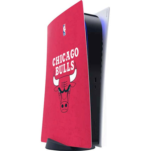 NBA Chicago Bulls Red Distressed PS5 Digital Edition Console Skin
