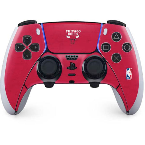 NBA Chicago Bulls Red Distressed PS5 DualSense Edge Pro Controller Skin