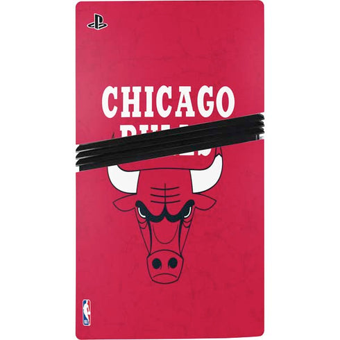 NBA Chicago Bulls Red Distressed PS5 Pro Bundle Skin