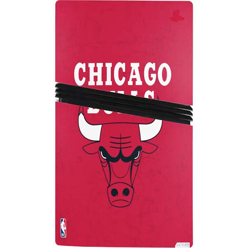 NBA Chicago Bulls Red Distressed PS5 Pro Bundle Skin