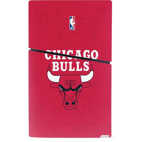 NBA Chicago Bulls Red Distressed PS5 Slim Digital Edition Bundle Skin