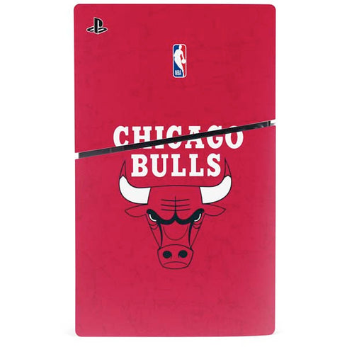 NBA Chicago Bulls Red Distressed PS5 Slim Disk Console Skin