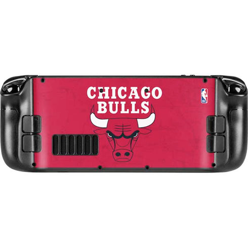 NBA Chicago Bulls Red Distressed Steam Deck Handheld Gaming Computer Skin
