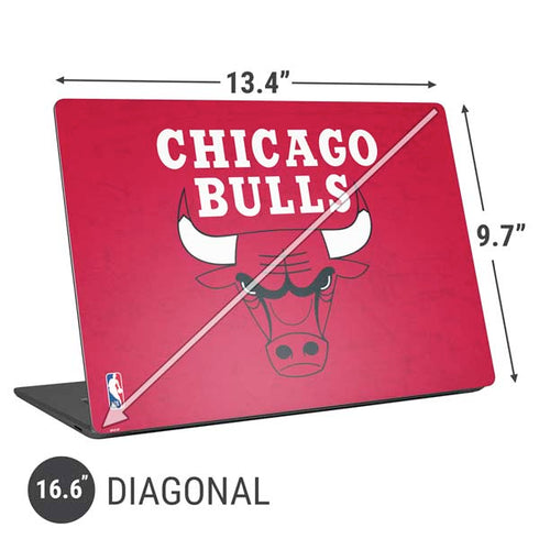 NBA Chicago Bulls Red Distressed Universal Laptop 16.6in (13.4 x 9.7in) Skin
