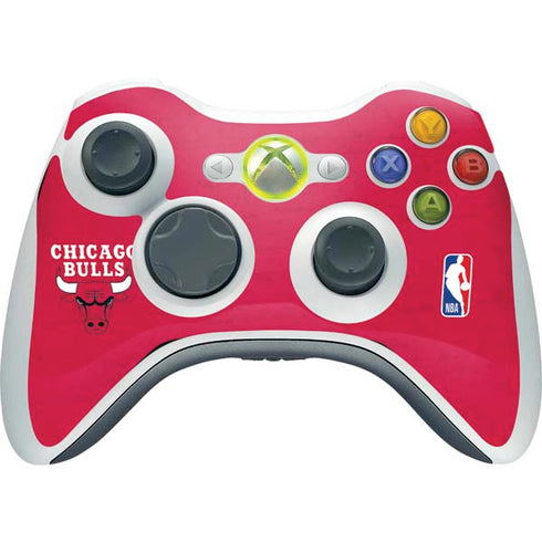 NBA Chicago Bulls Red Distressed Xbox 360 Wireless Controller Skin