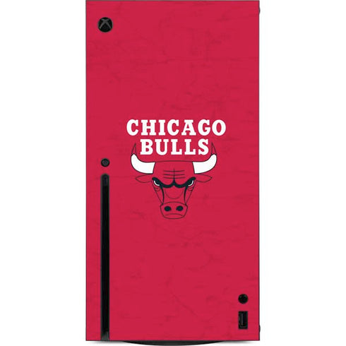 NBA Chicago Bulls Red Distressed Xbox Series X Console Skin