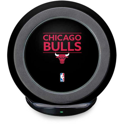 NBA Chicago Bulls Standard - Black Fast Charge Wireless Charging Stand Skin