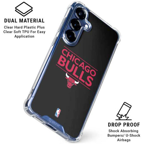 NBA Chicago Bulls Standard - Black Galaxy S25 Clear Case
