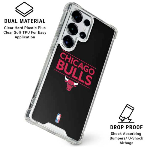 NBA Chicago Bulls Standard - Black Galaxy S25 Ultra Clear Case