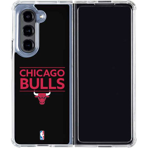 NBA Chicago Bulls Standard - Black Galaxy Z Fold5 5G Clear Case