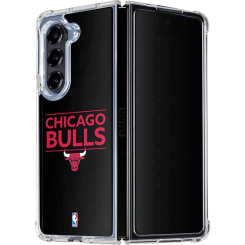 NBA Chicago Bulls Standard - Black Galaxy Z Fold5 5G Clear Case