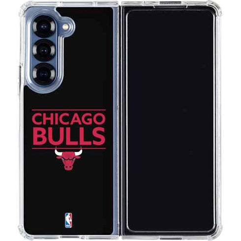 NBA Chicago Bulls Standard - Black Galaxy Z Fold6 Clear Case
