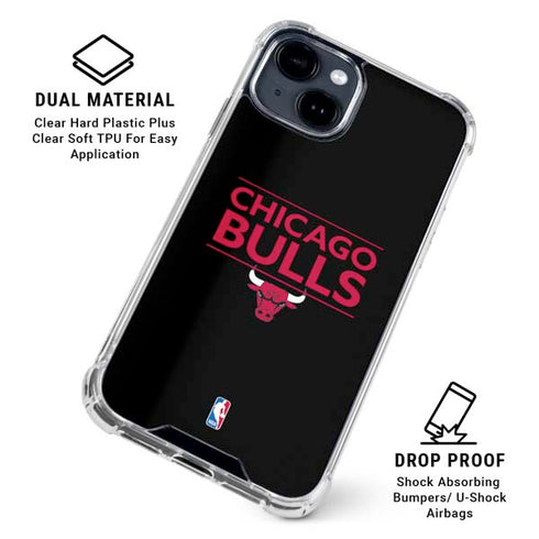NBA Chicago Bulls Standard - Black iPhone 15 Clear Case