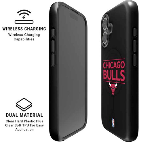 NBA Chicago Bulls Standard - Black iPhone 16 Magsafe Impact Case