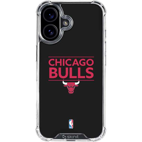 NBA Chicago Bulls Standard - Black iPhone 16 Plus Clear Case