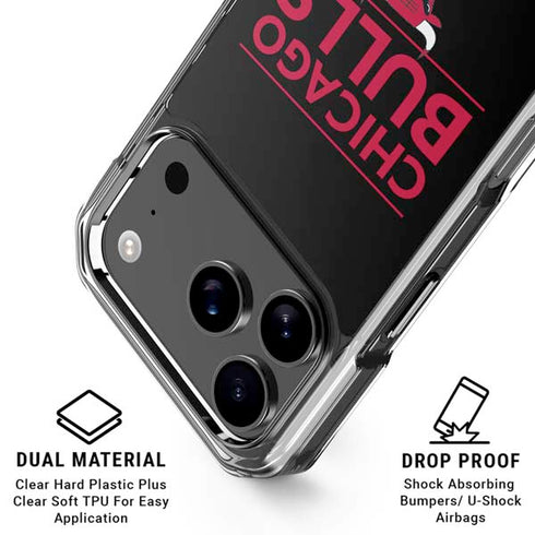 NBA Chicago Bulls Standard - Black iPhone 18 Pro Clear Case