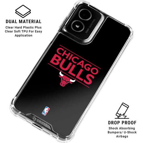 NBA Chicago Bulls Standard - Black Moto G Power 5G (2024) Clear Case