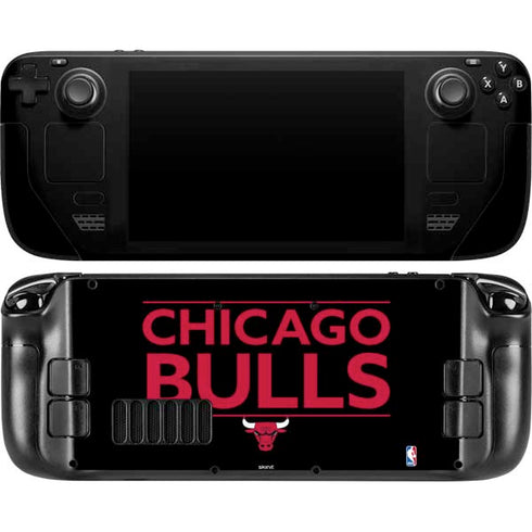 NBA Chicago Bulls Standard - Black Steam Deck Handheld Gaming Computer OLED Skin