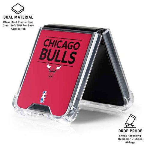NBA Chicago Bulls Standard - Red Galaxy Z Flip6 Clear Case