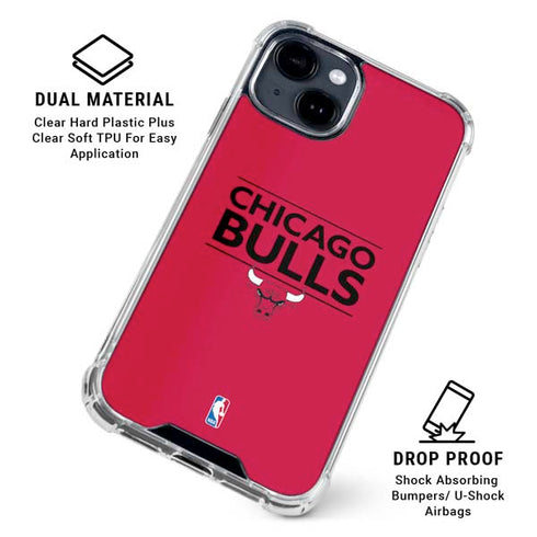 NBA Chicago Bulls Standard - Red iPhone 15 Clear Case