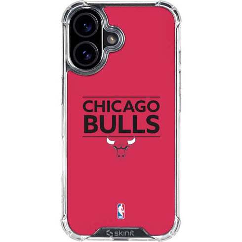 NBA Chicago Bulls Standard - Red iPhone 16 Clear Case