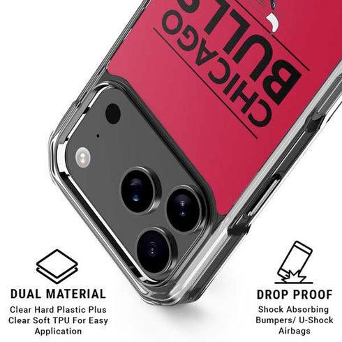 NBA Chicago Bulls Standard - Red iPhone 18 Pro Clear Case