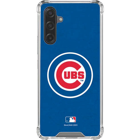 MLB Chicago Cubs - Solid Distressed Galaxy A17 Clear Case