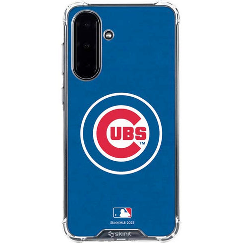 MLB Chicago Cubs - Solid Distressed Galaxy A36 5G Clear Case