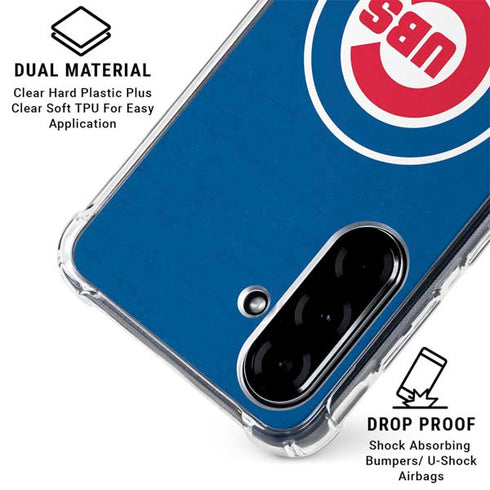 MLB Chicago Cubs - Solid Distressed Galaxy A36 5G Clear Case