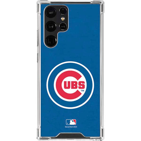 MLB Chicago Cubs - Solid Distressed Galaxy S23 Ultra Clear Case