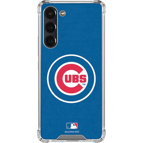 MLB Chicago Cubs - Solid Distressed Galaxy S24 FE Clear Case