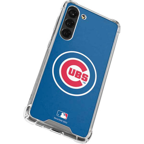 MLB Chicago Cubs - Solid Distressed Galaxy S24 FE Clear Case