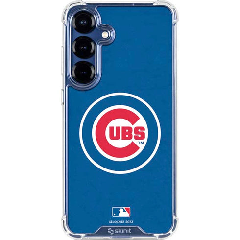MLB Chicago Cubs - Solid Distressed Galaxy S25 FE Clear Case