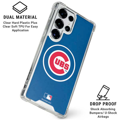 MLB Chicago Cubs - Solid Distressed Galaxy S25 Ultra Clear Case