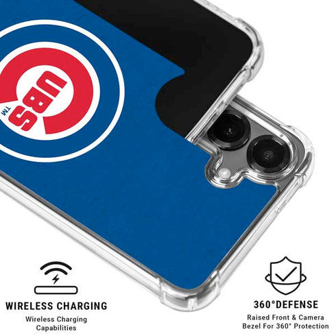 MLB Chicago Cubs - Solid Distressed Galaxy S26 Clear Case