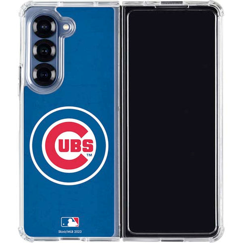 MLB Chicago Cubs - Solid Distressed Galaxy Z Fold6 Clear Case