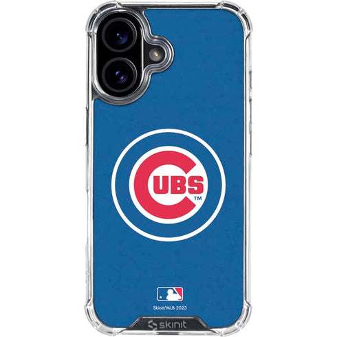 MLB Chicago Cubs - Solid Distressed iPhone 16 Plus Clear Case
